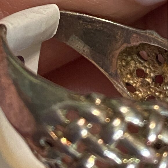 Ring Size 8 Gold Accents CZ Sterling Silver 925 Women Semi-Precious Stone - Picture 10 of 13